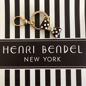 SOLD. Henri Bendel polka dots bag charm key fob